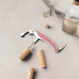 Red White Diagonal Stripes Corkscrew