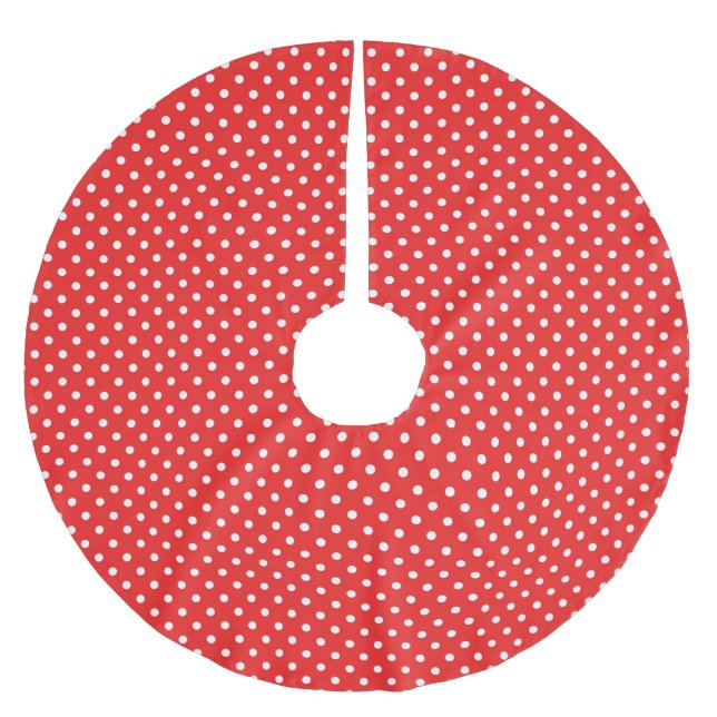 Red & White Dots - Christmas Tree Skirt (Front)