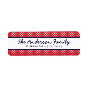 Red & White Dots - Return Address Labels