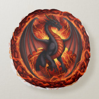 Red white Dragon pillow
