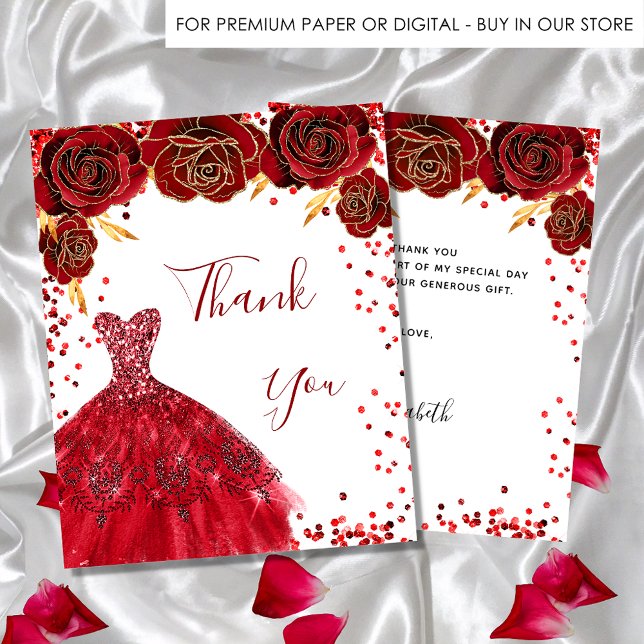Red white dress floral birthday thank you budget flyer (Creator Uploaded)