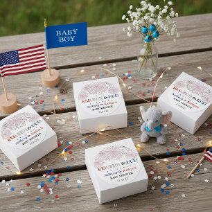 Red, White & Due! 4th Of July Baby Shower Classic Round Sticker