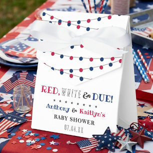 Red, White & Due! 4th Of July Baby Shower Favour Box