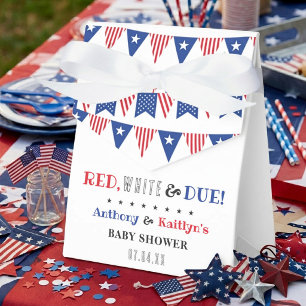 Red, White & Due! 4th Of July Baby Shower Favour Box