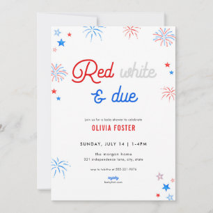 Red White & Due 4th of July Baby Shower Invitation