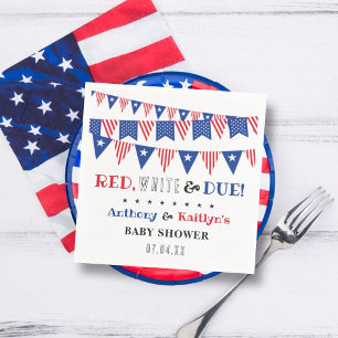 Red, White & Due! 4th Of July Baby Shower Napkin