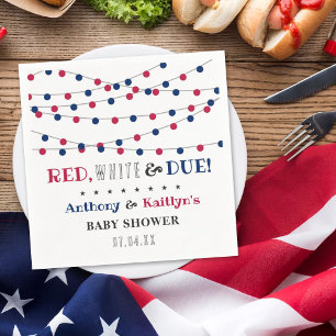 Red, White & Due! 4th Of July Baby Shower Napkin