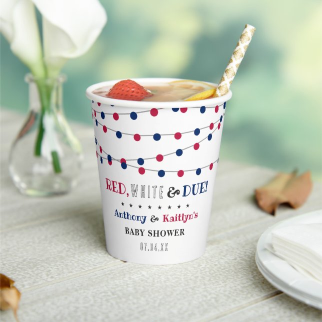 Red, White & Due! 4th Of July Baby Shower Paper Cups (Insitu)