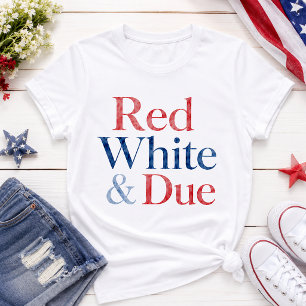 Red White & Due 4th of July Pregnancy Mum To Be T-Shirt