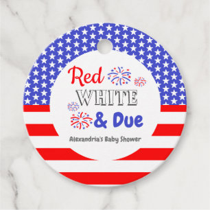 Red White & Due Baby Shower Favour Tags