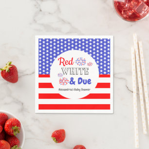 Red White & Due Baby Shower Napkin