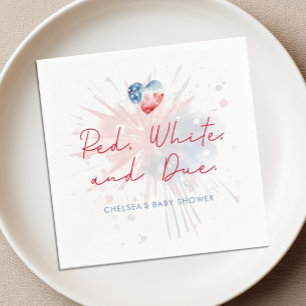 Red White & Due Baby Shower Napkins