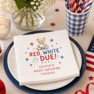 Red White & Due Baby Shower Napkins