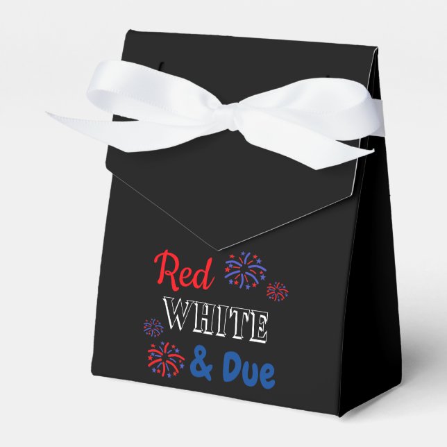 Red White & Due Favour Box (Front Side)