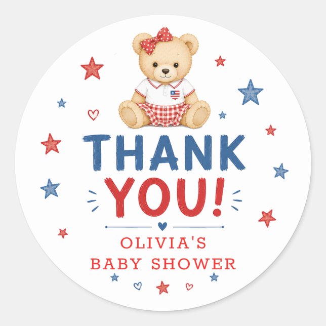 Red White Due Favour Sticker (Front)