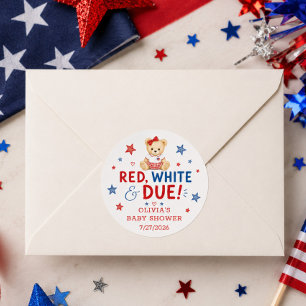 Red White Due Favour Sticker