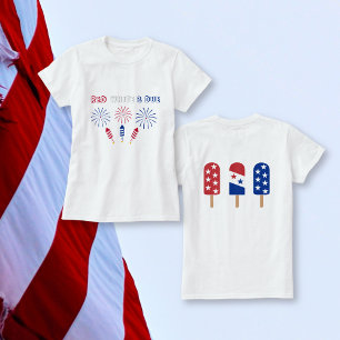 Red White Due firecrackers 4th of July baby shower T-Shirt