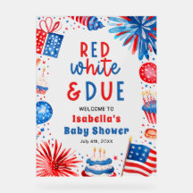 Red White & Due Gender Neutral Baby Shower Welcome
