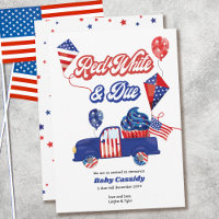 Red White & Due Gender Neutral Patriotic Pregnancy