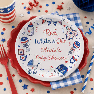 Red White Due Paper Plates
