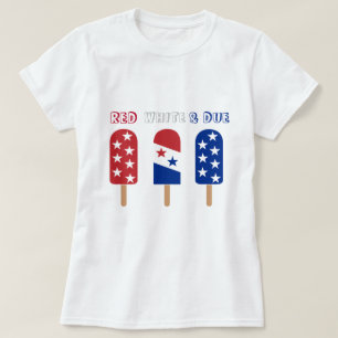 Red White Due popsicles 4th  of July baby shower T-Shirt