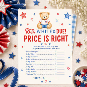 Red White & Due Price Is Right Game Invitation