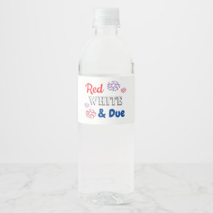 Red White & Due Water Bottle Label