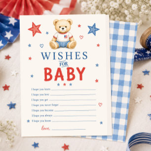Red White & Due Wishes for Baby Card