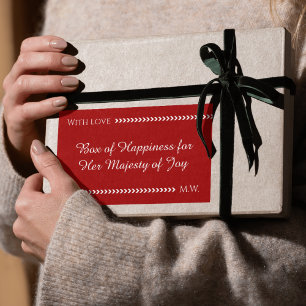 Red & White Elegant Romantic Gift Sticker