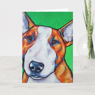 Red/white English Bull Terrier Card