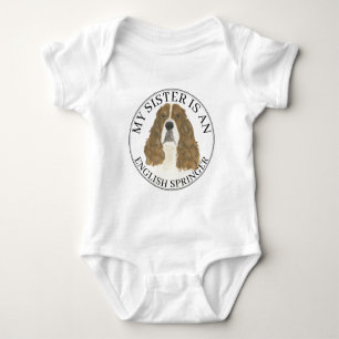 Red & White English Springer Spaniel Big Sister Baby Bodysuit