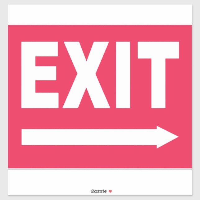 Red & White Exit Sign (Sheet)