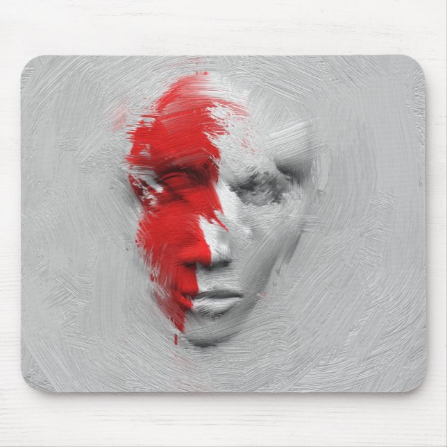 Red white face mouse mat (Front)