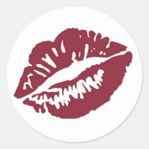 Red white fade lips smooch kiss stickers