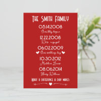 Red White Family Important Dates Memorable Special