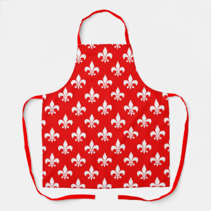 Red White Fleur-de-lis Apron