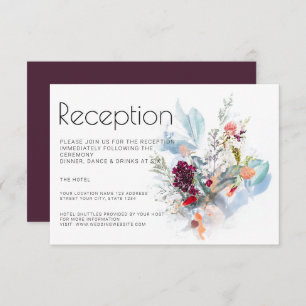 RED & WHITE FLORAL ELEGANT RECEPTION INVITATION