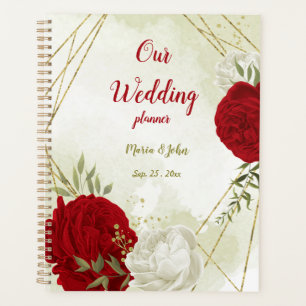 red white floral greenery wedding planner