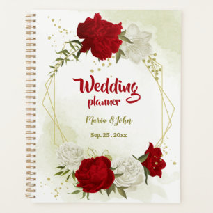 red white floral greenery wedding planner