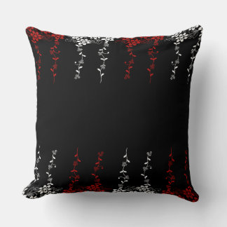 Red White Floral Pattern Graphic  Cushion
