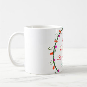 red white floral watercolor wreath merry Christmas Coffee Mug
