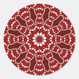 Red&White Flower Burst Sticker
