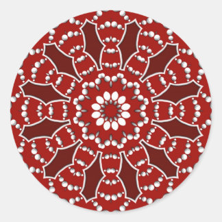 Red&White Flower Burst Sticker