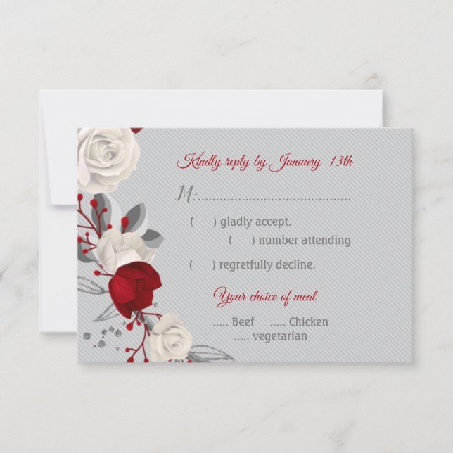 red & white flowers botanical meal choice response (Front)