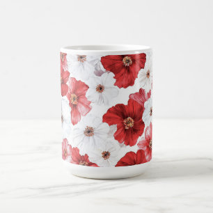 Red White Flowers  Coffee Mug