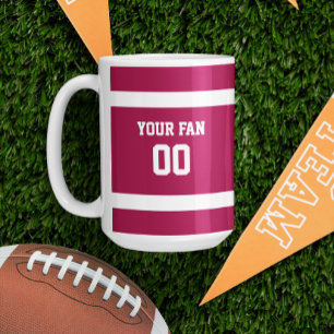 Red & White Football Team Personalised Coffee Mug