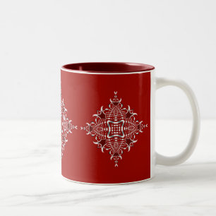 Red & White Fractal Emblem  Mug