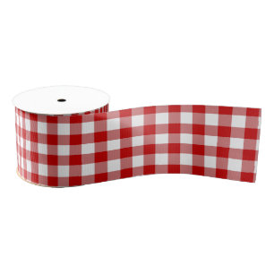 Red & White Gingham 3 Inch Grosgrain Ribbon