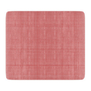 Red-White Gingham-6 x 7 GLASS CUTTING BOARD
