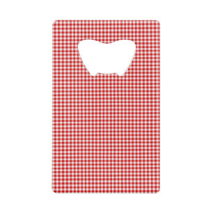 Red-White Gingham-CARD BOTTLE OPENER